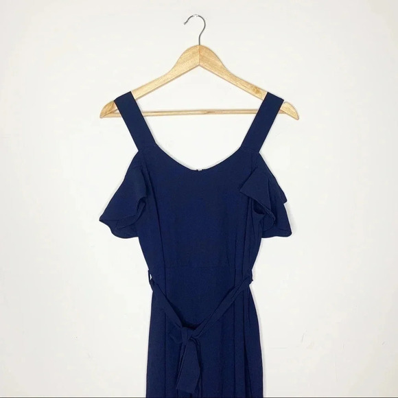 Elodie Navy Cold Shoulder Jumpsuit Size M - Picture 2 of 7
